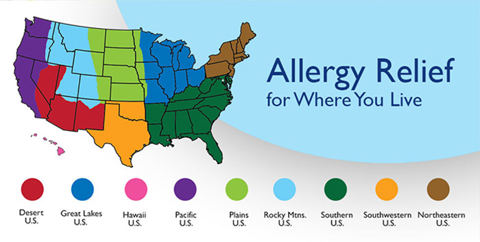 Map of allergies in the U.S.